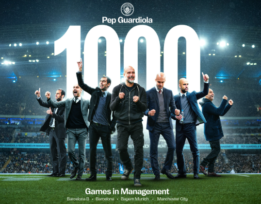 Pep Guardiola Berhasil Catat Rekor 1000 Pertandingan